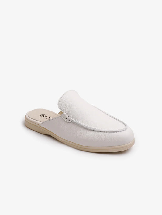 Babouche Walk Cuir Blanc